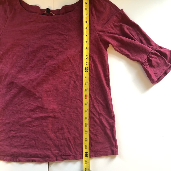 ModCloth Red Long Sleeve Shirt Size M - Picture 3 of 8